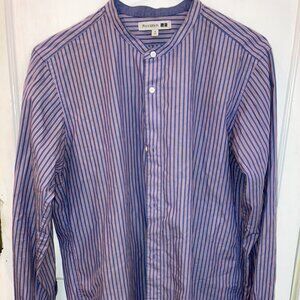 JW ANDERSON Blue and Red Striped Casual Button-Down Shirt